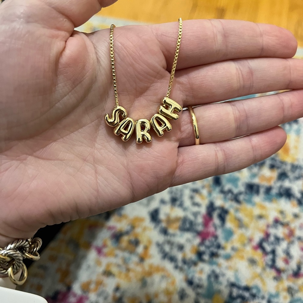 BaubleBar Gold Letter SARAH Necklace